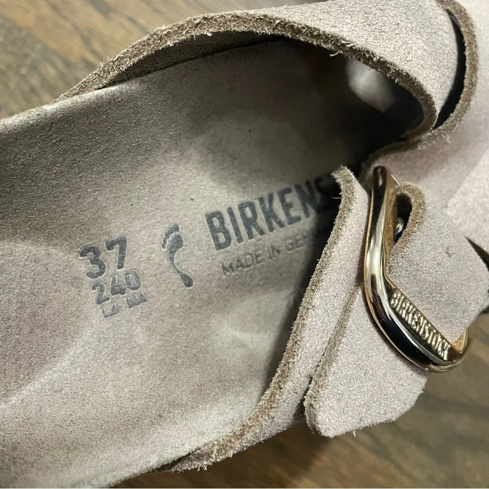 Birkenstock Siena big buckle washed metallic suede